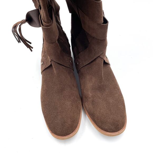 See By Chloe Dasha Boots Over the Knee Brown Suede Studded 36.5 / 6.5 - Picture 10 of 11